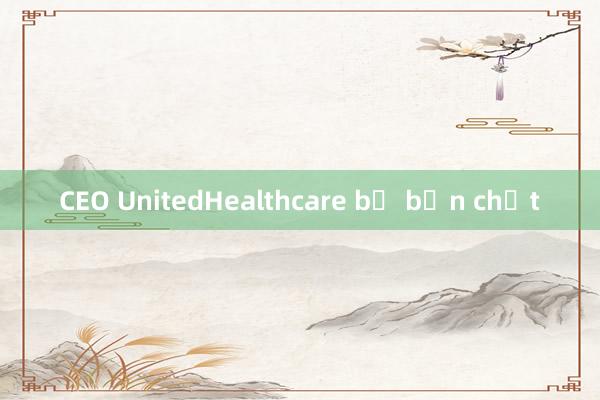 CEO UnitedHealthcare bị bắn chết