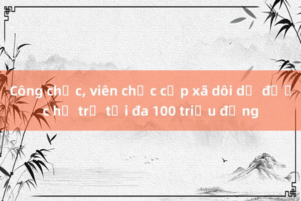 Công chức， viên chức cấp xã dôi dư được hỗ trợ tối đa 100 triệu đồng