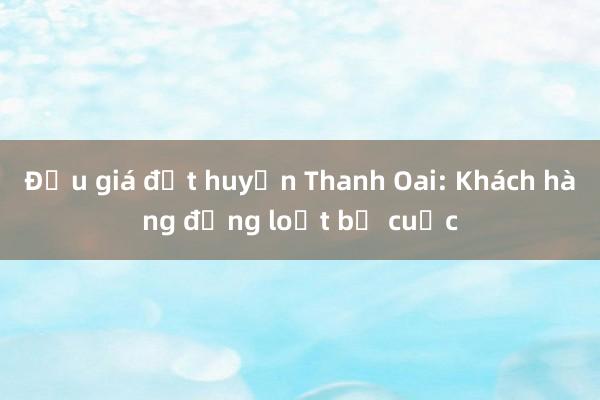 Đấu giá đất huyện Thanh Oai: Khách hàng đồng loạt bỏ cuộc