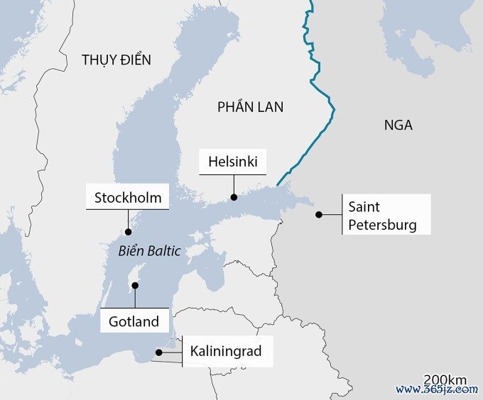 Vị trí biển Baltic. Đồ họa: BBC