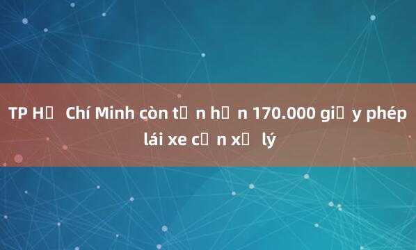 TP Hồ Chí Minh còn tồn hơn 170.000 giấy phép lái xe cần xử lý